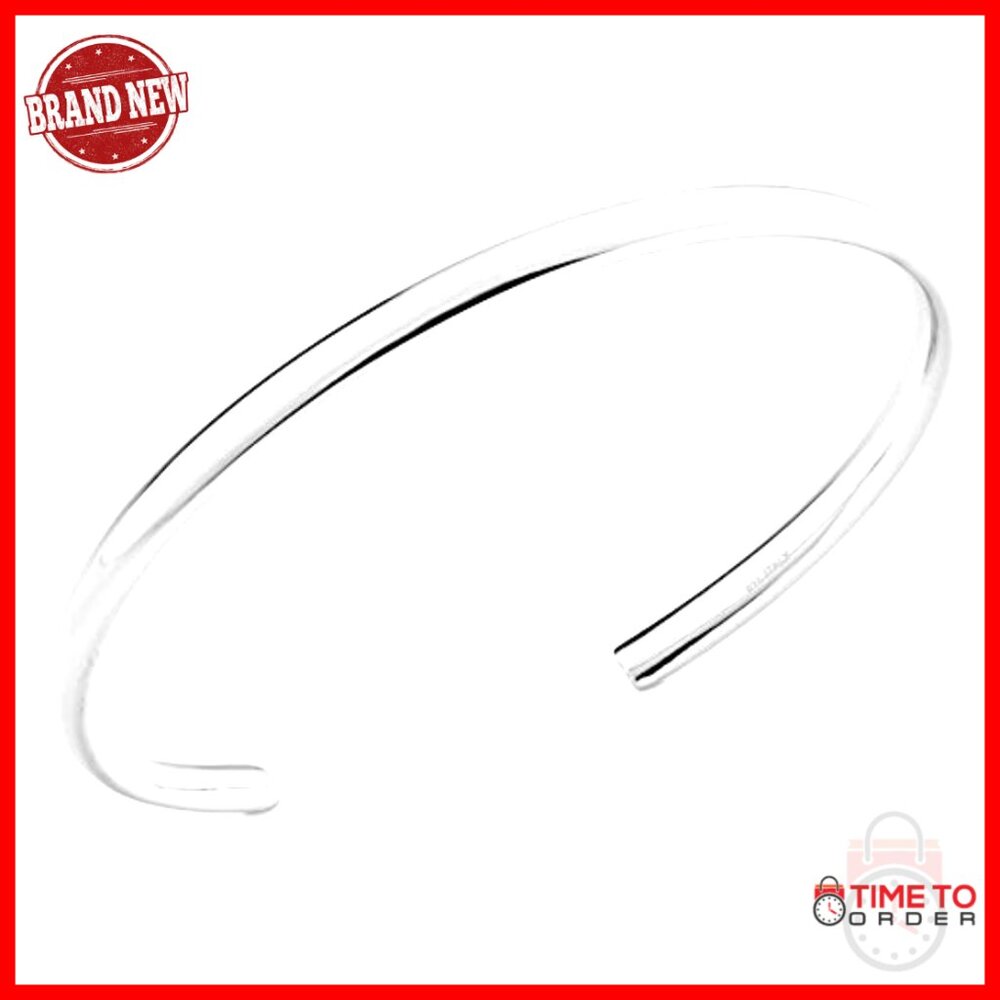 Sterling Silver Cuff Bangle Adjustable Minimalist… - image 2